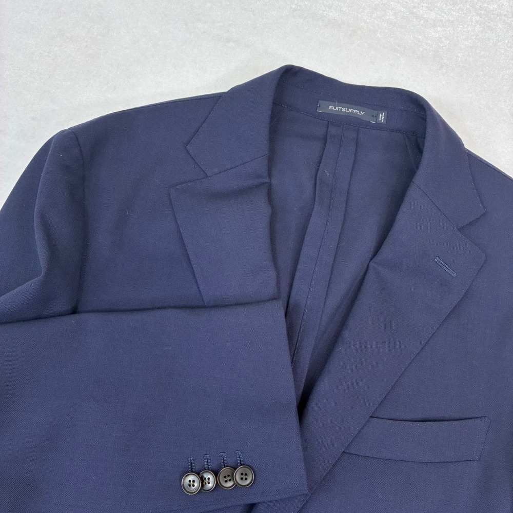 Suitsupply Havana Blazer Mens 44S Navy Blue Wool Cerruti iTravel Slim Sport Coat
